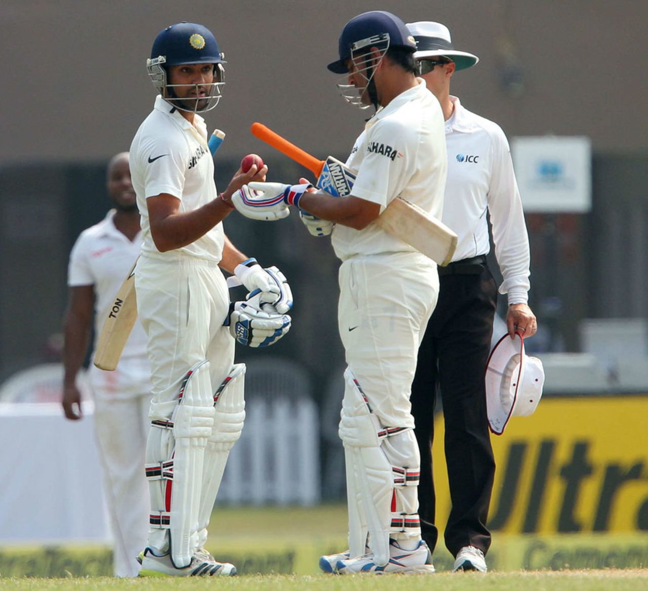 Rohit Sharma and MS Dhoni added 73 for the sixth wicket, India v West Indies, 1st Test, Kolkata, 2nd day, November 7, 2013