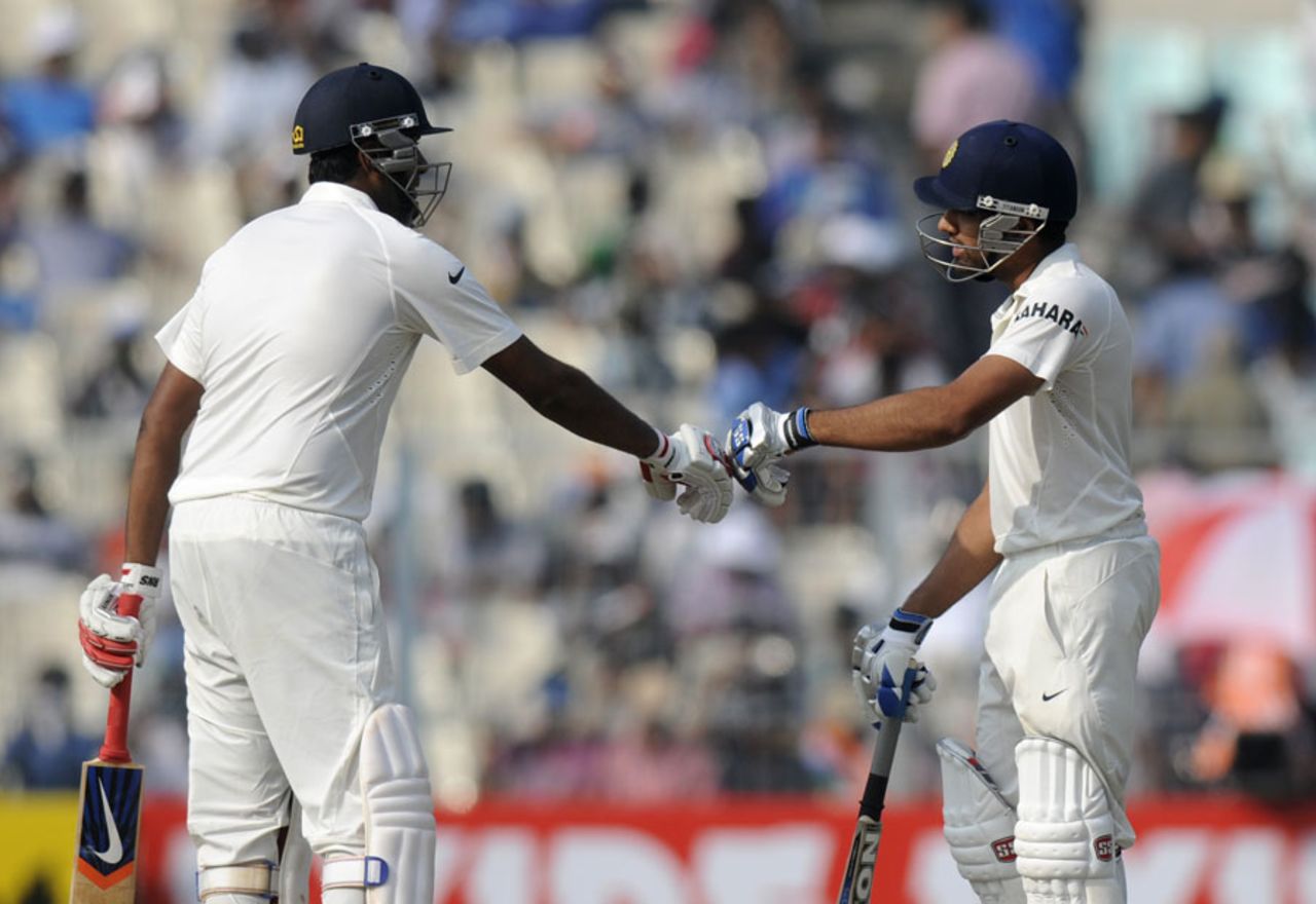 R Ashwin and Rohit Sharma put up a century stand for the seventh wicket, India v West Indies, 1st Test, Kolkata, 2nd day, November 7, 2013