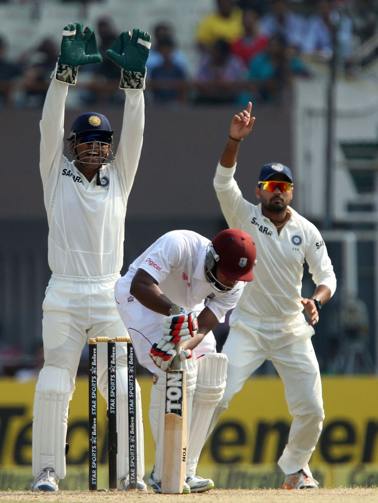 Kieran Powell was out lbw to R Ashwin, India v West Indies, 1st Test, Kolkata, 3rd day, November 8, 2013