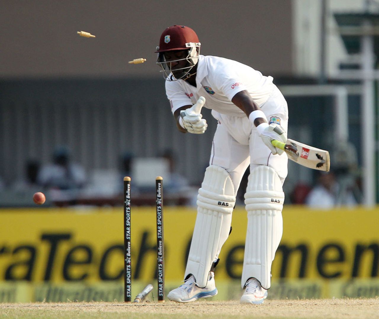Darren Sammy had no reply to Mohammed Shami's pace and swing, India v West Indies, 1st Test, Kolkata, 3rd day, November 8, 2013