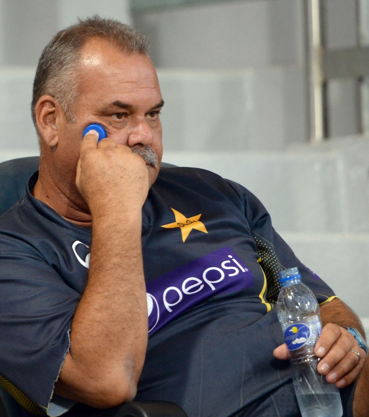 A pensive Dav Whatmore looks on, Pakistan v South Africa, 4th ODI, Abu Dhabi, November 8, 2013