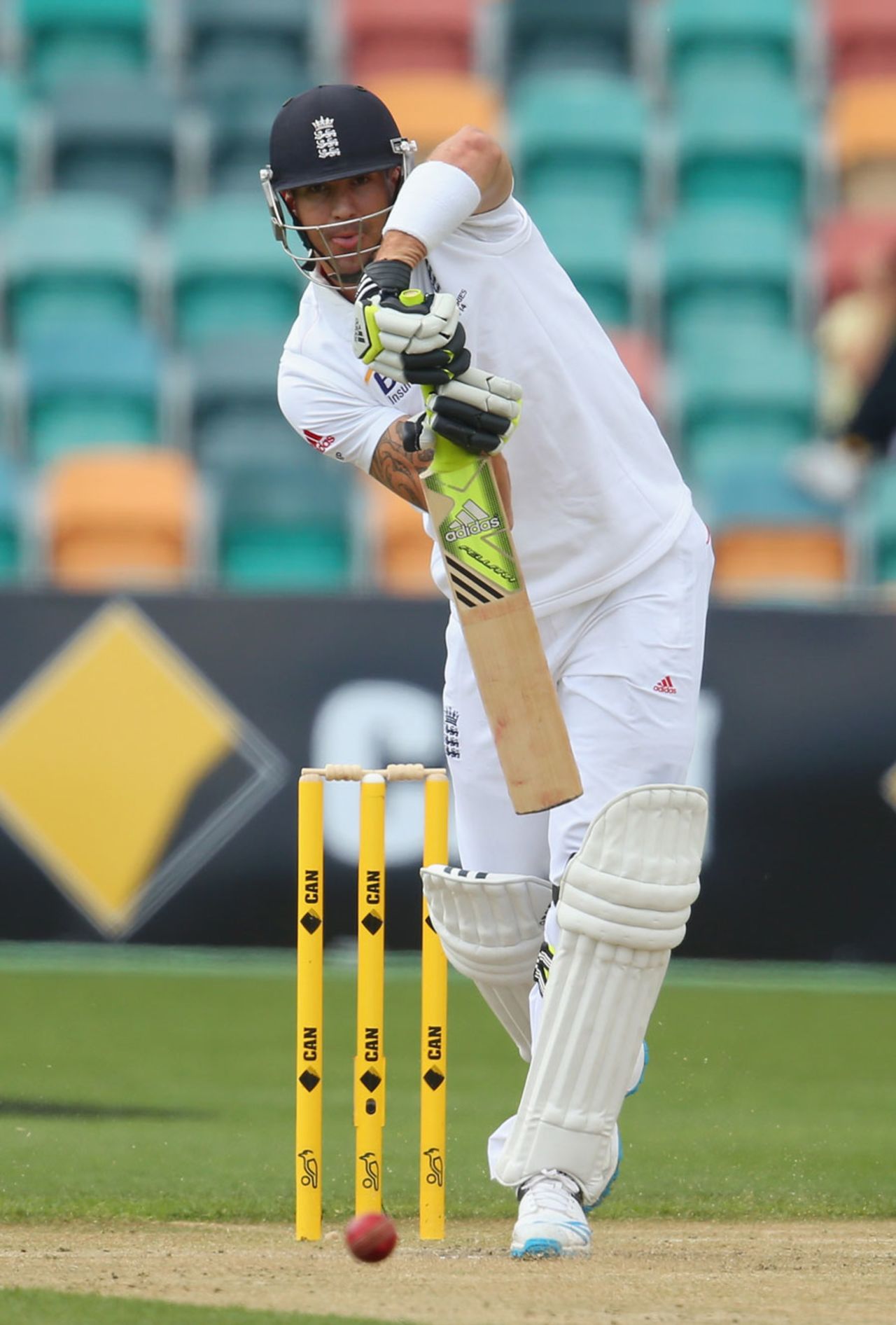 Kevin Pietersen struck two boundaries in his ten-ball stay, Australia A v England, Hobart, 4th day, November 9, 2013