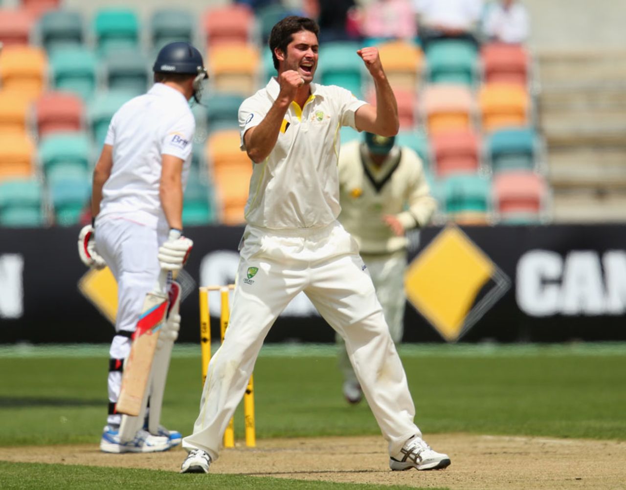 Ben Cutting took two wickets in an incisive spell, Australia A v England, Hobart, 4th day, November 9, 2013