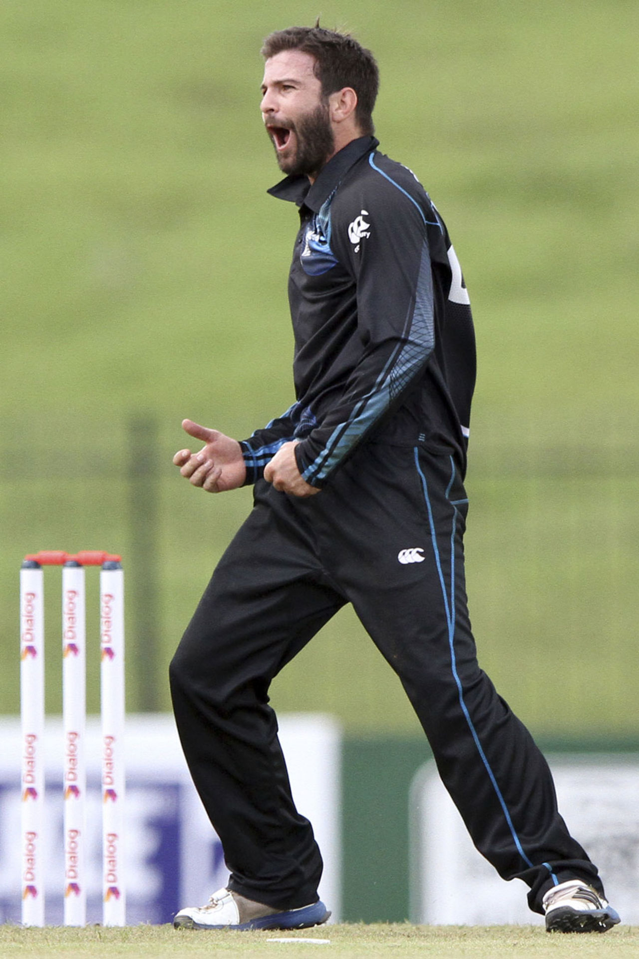Anton Devcich picked up 2 for 33 in his 10 overs, Sri Lanka v New Zealand, 1st ODI, Hambantota, November 10, 2013