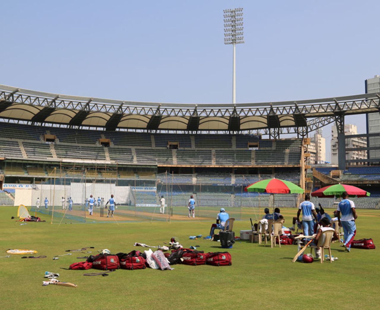 West Indies' nets session at Wankhede Stadium, Mumbai, November 12, 2013