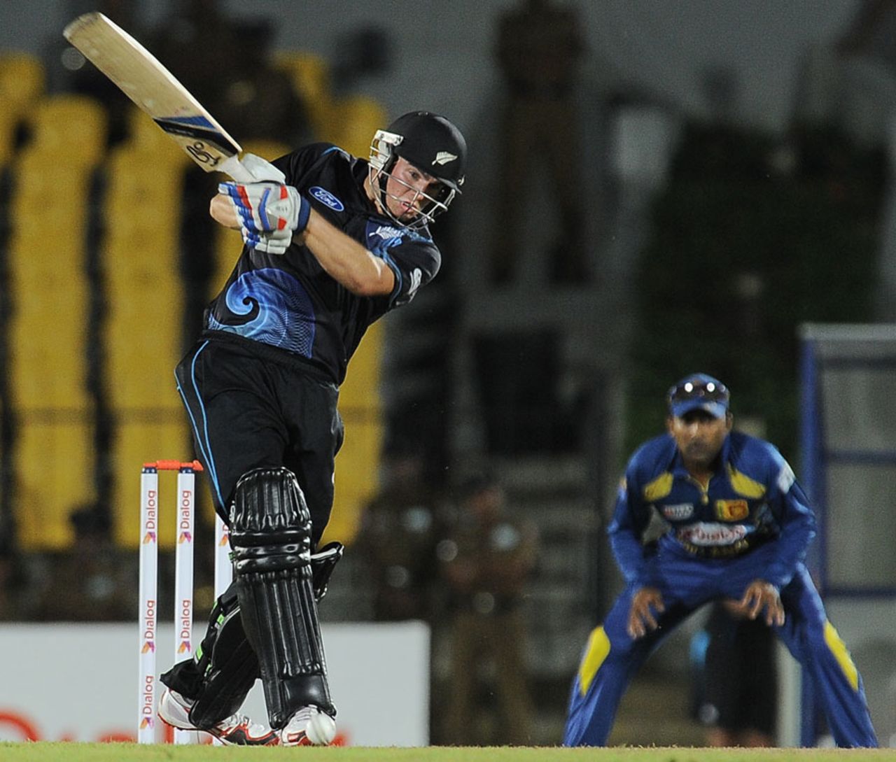 Tom Latham looks to tee off on the leg side, Sri Lanka v New Zealand, 2nd ODI, Hambantota, November 12, 2013