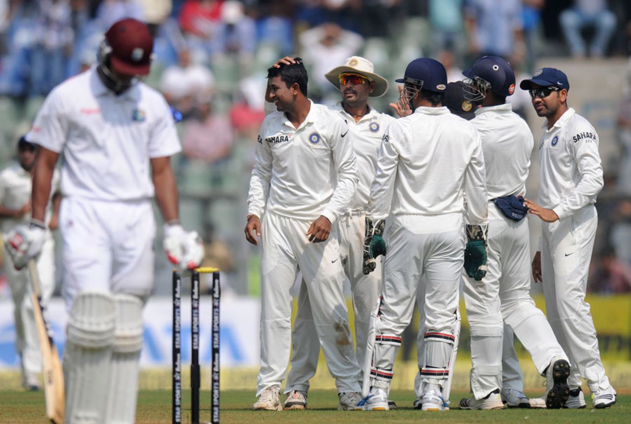 Pragyan Ojha removed Kieran Powell for 48 soon after lunch, India v West Indies, 2nd Test, Mumbai, 1st day, November 14, 2013
