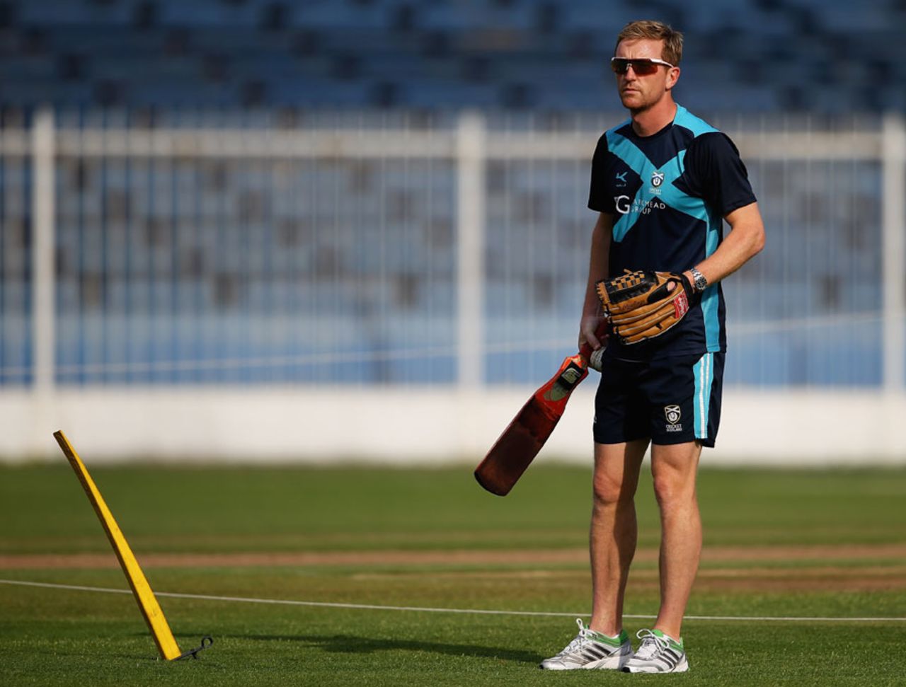 Scotland coach Paul Collingwood runs through some drills, Bermuda v Scotland, ICC World Twenty20 Qualifier, Sharjah, November 15, 2013