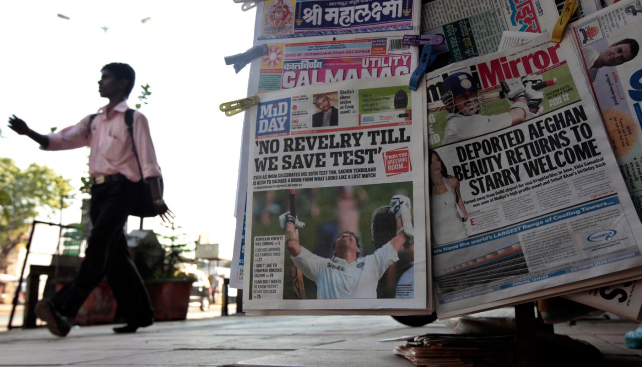 The headlines on Sachin Tendulkar's 50th Test century, South Africa v India, 1st Test, Centurion, 5th day, December 20, 2010