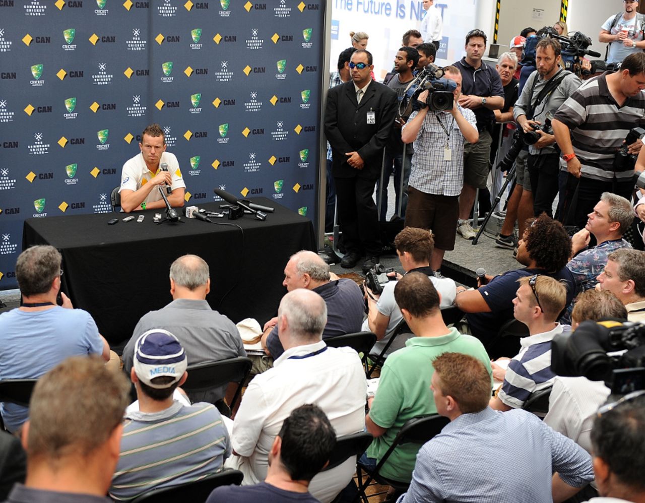 There was plenty of interest in Peter Siddle's press conference, Brisbane, November 18, 2013