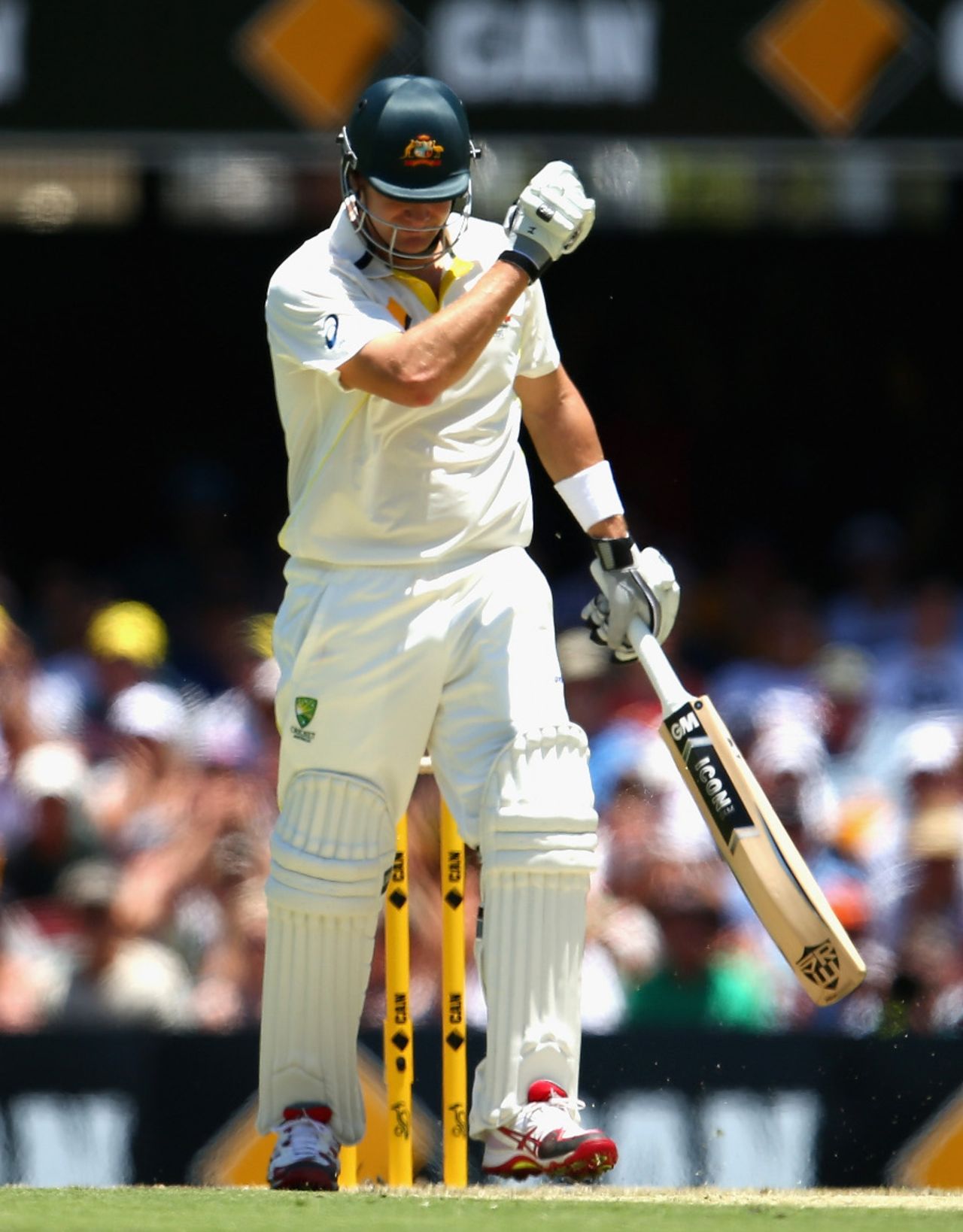 Shane Watson was frustrated after edging to slip, Australia v England, 1st Test, Brisbane, 1st day, November 21, 2013