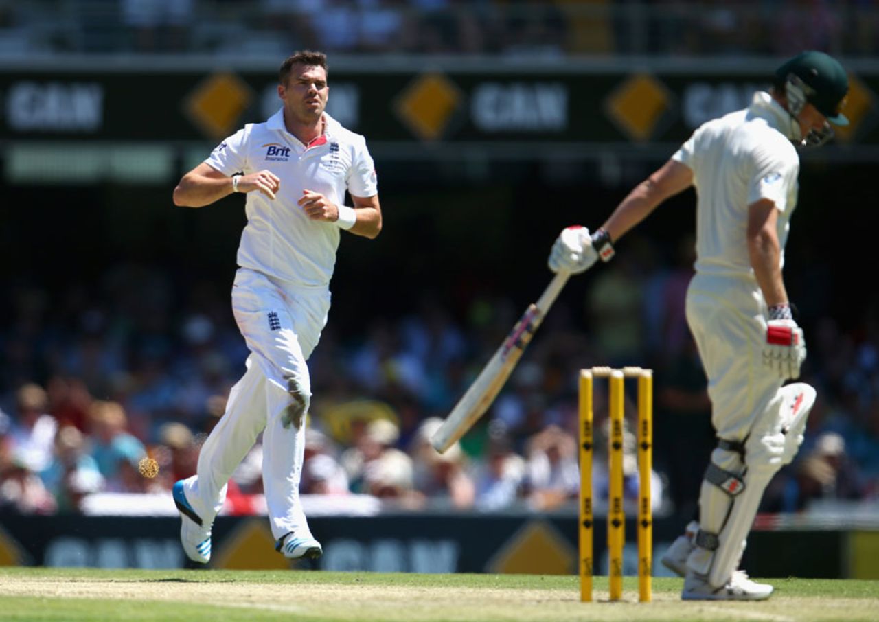 James Anderson ended George Bailey's debut Test innings, Australia v England, 1st Test, Brisbane, 1st day, November 21, 2013