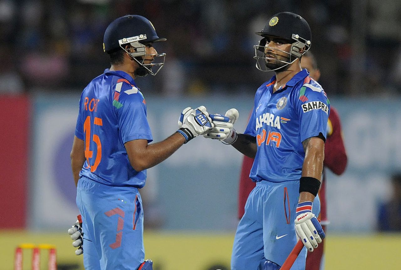 Virat Kohli and Rohit Sharma added 133 for the second wicket, India v West Indies, 1st ODI, Kochi, November 21, 2013
