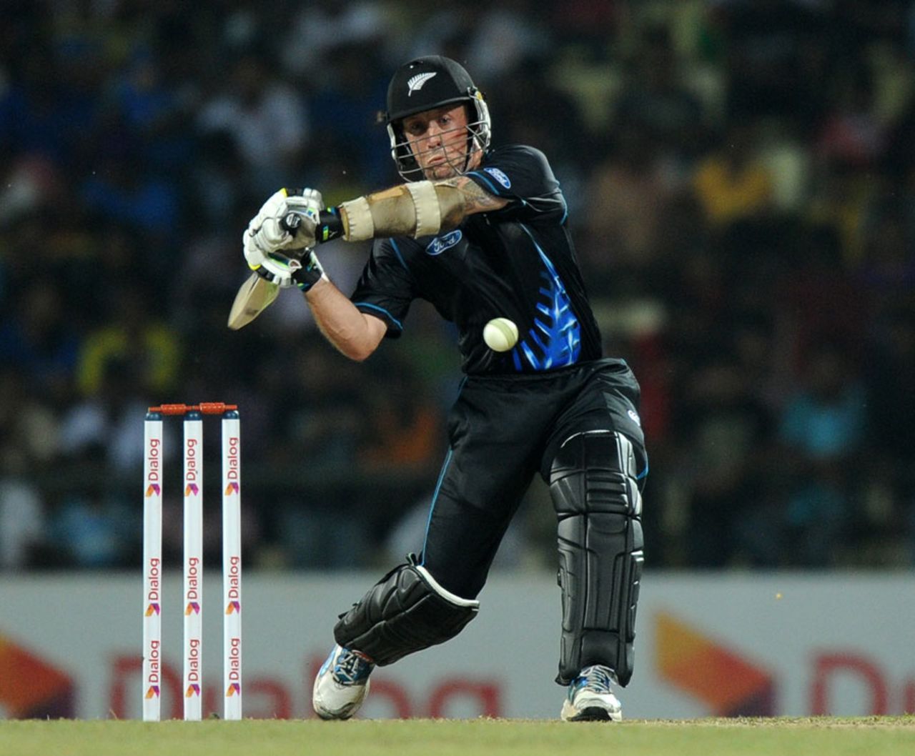 Luke Ronchi is set to swat the ball into the leg side, Sri Lanka v New Zealand, 2nd T20I, Pallekele, November 21, 2013