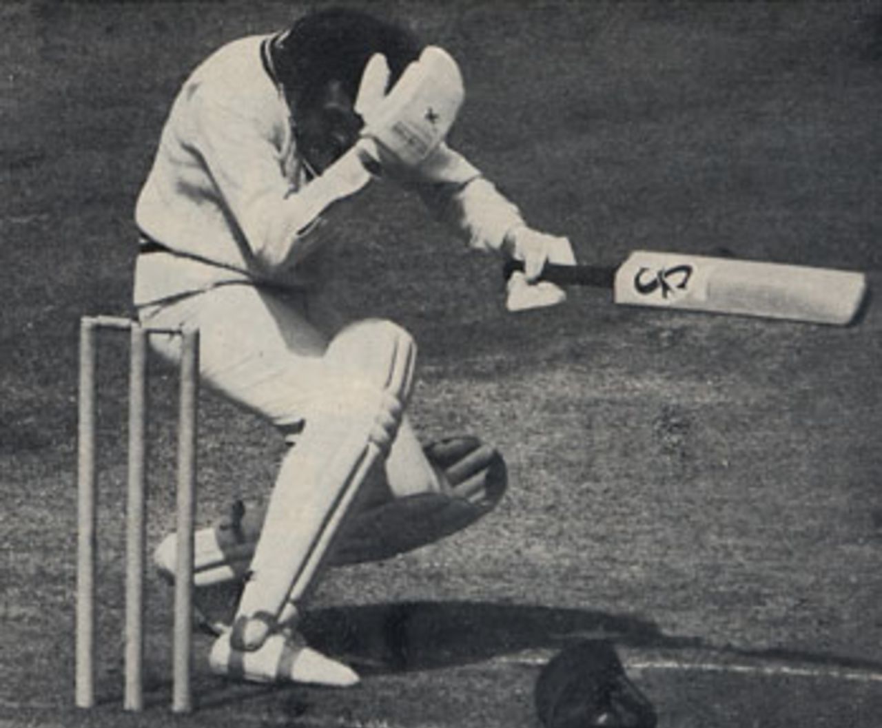 Graham Roope is struck on the head, MCC v West Indians, Lord's, May 1976