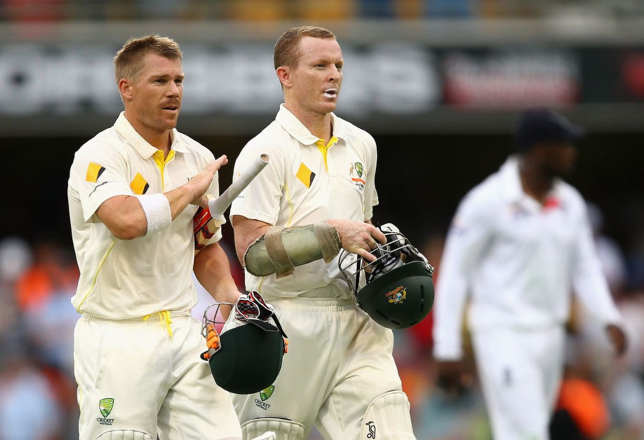 David Warner and Chris Rogers extended Australia's lead, Australia v England, 1st Test, Brisbane, 2nd day, November 22, 2013