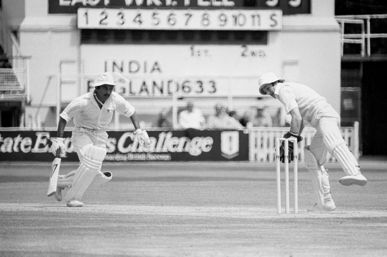 Sunil Gavaskar is run out by Bob Taylor, England v India, 1st Test, Edgbaston, 3rd day, July 14, 1979