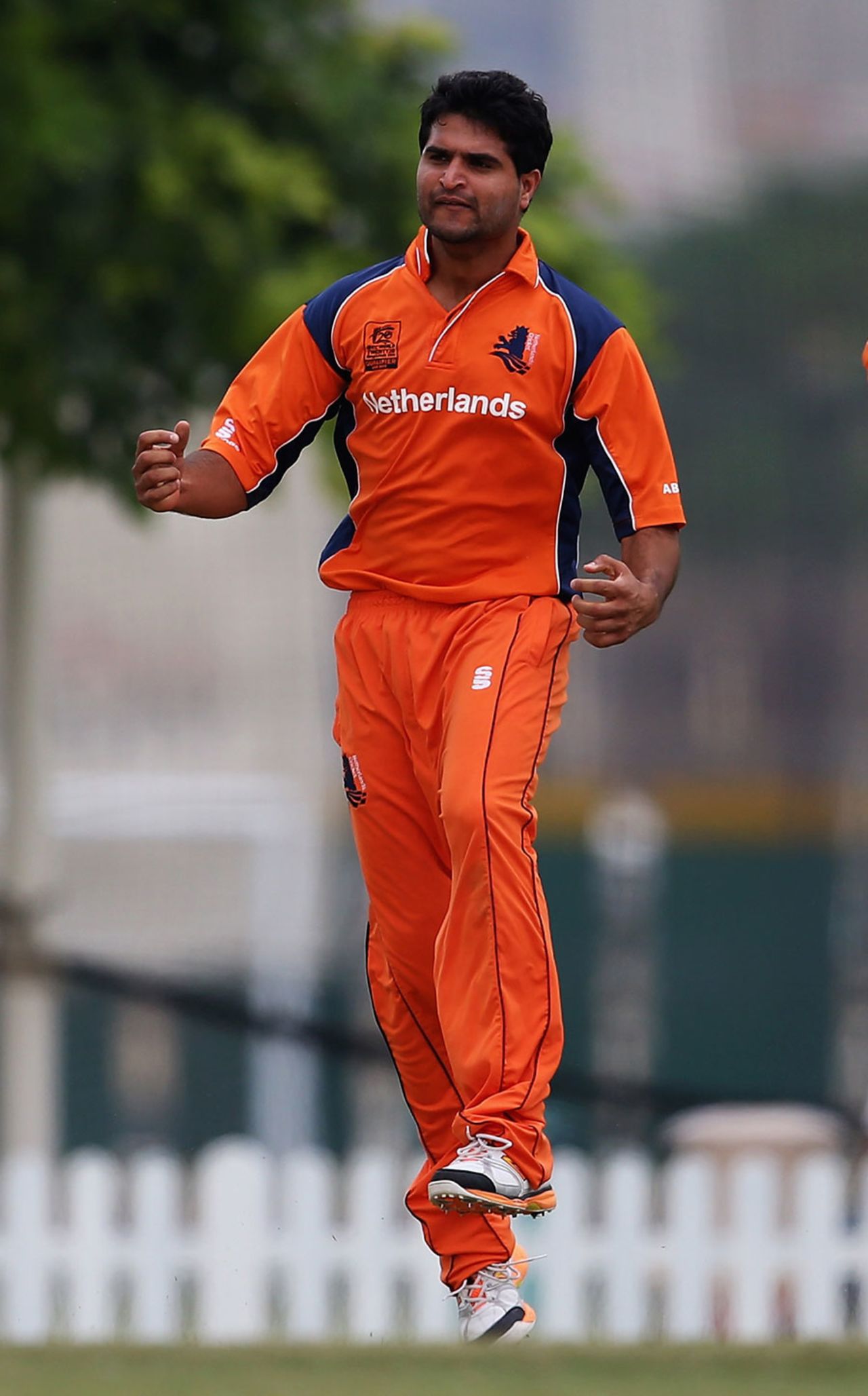 Mudassar Bukhari exults after a wicket, Kenya v Netherlands, ICC World Twenty20 Qualifiers, Group B, Dubai, November 23, 2013