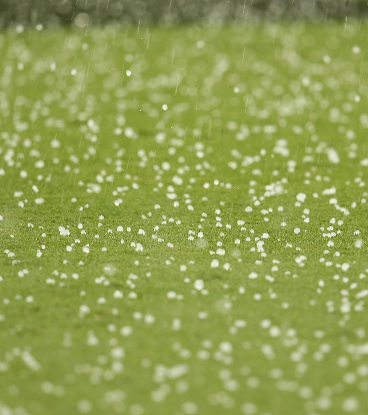 Hailstones land on the Gabba outfield, Australia v England, 1st Test, Brisbane, 4th day, November 24, 2013