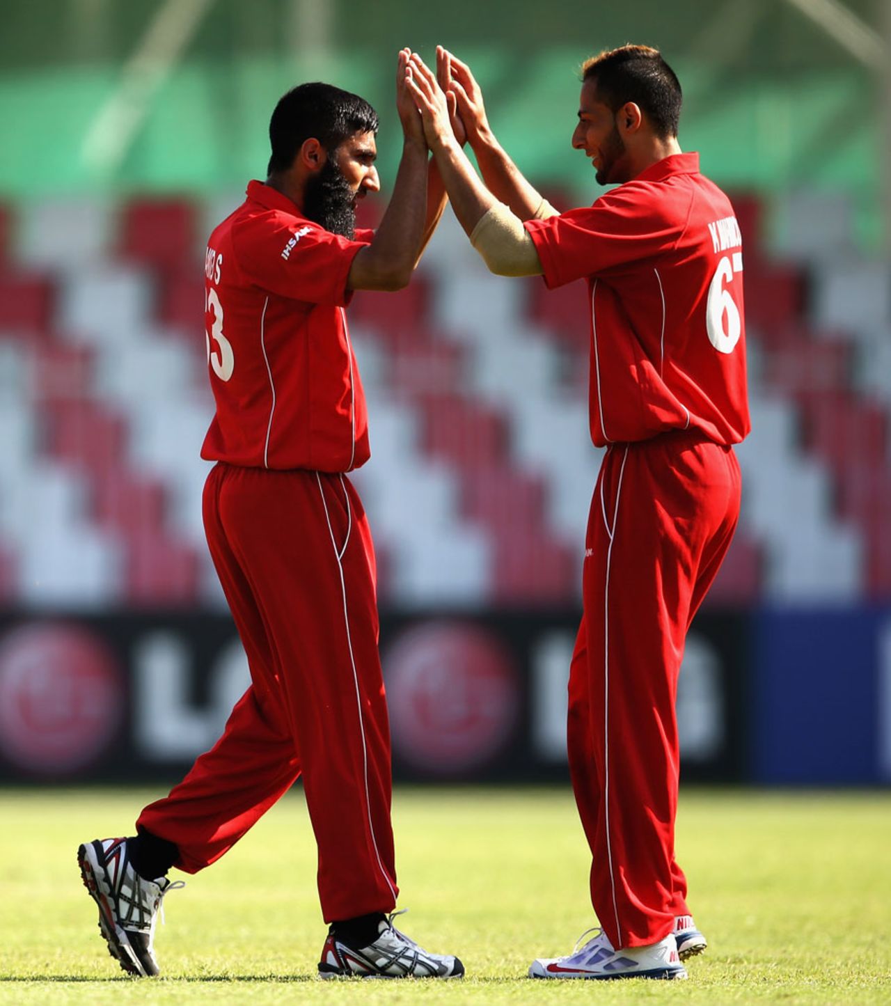 Hamid Shah finished with 3 for 20 in his four overs, United States of America v Denmark, ICC World Twenty20 Qualifier, 15th place play-off, Sharjah, November 26, 2013