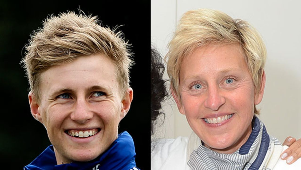 Composite: Joe Root and Ellen Degeneres