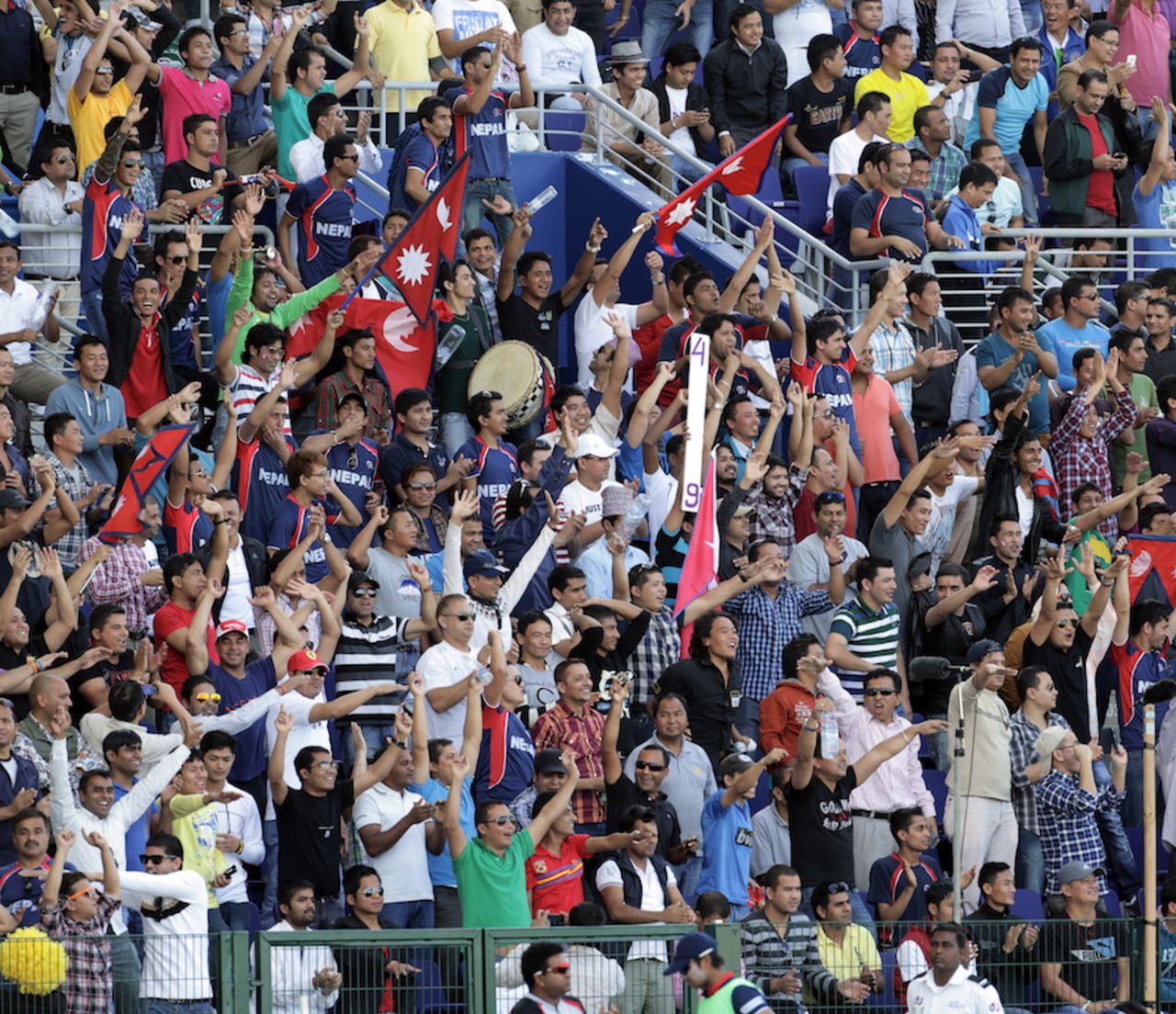 Fans turned up in large numbers to support Nepal, Hong Kong v Nepal, ICC World Twenty20 Qualifier, quarter-final, Abu Dhabi, November 27, 2013