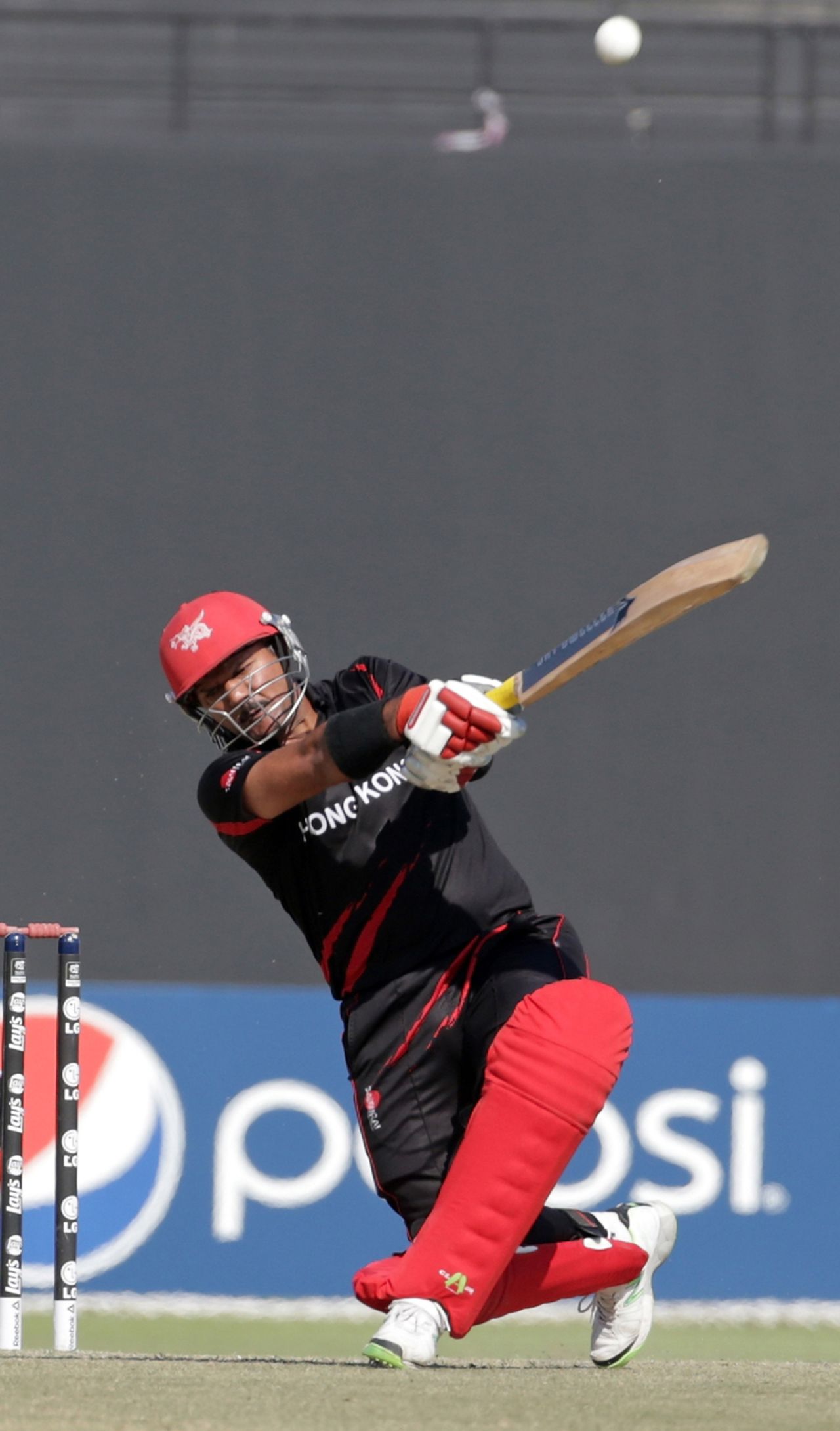 Moner Ahmed of Hong Kong batting during the Hong Kong v Nepal Quarter Final match 60 at the ICC World Twenty20 Qualifiers at the Zayed Cricket Stadium on November 27, 2013 in Abu Dhabi, United Arab Emirates. (Photo by Graham Crouch-IDI/IDI via Getty Images)