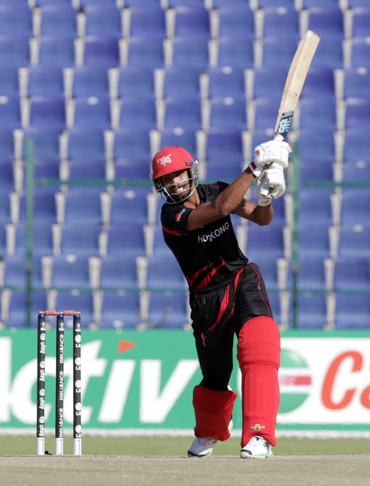 Irfan Ahmed batting during the Papua New Guinea v Hong Kong Qualifying Play-off match at the ICC World Twenty20 Qualifiers at the Zayed Cricket Stadium on November 28, 2013 in Abu Dhabi, United Arab Emirates. (Photo by Graham Crouch-IDI/IDI via Getty Images)
