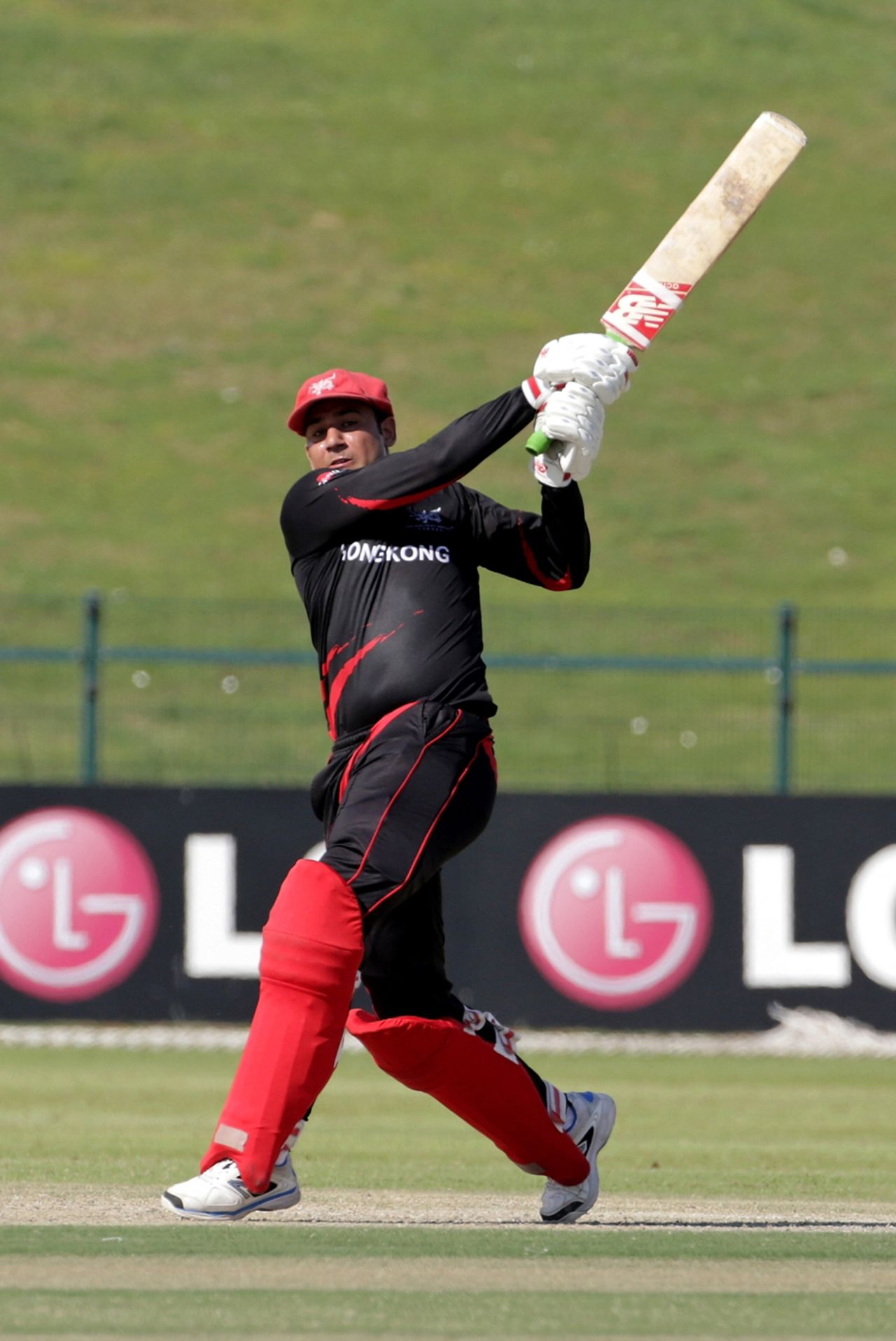 Babar Hayat batting during the Papua New Guinea v Hong Kong Qualifying  Play-off match at the ICC World Twenty20 Qualifiers at the Zayed Cricket Stadium on November 28, 2013 in Abu Dhabi, United Arab Emirates. (Photo by Graham Crouch-IDI/IDI via Getty Images)