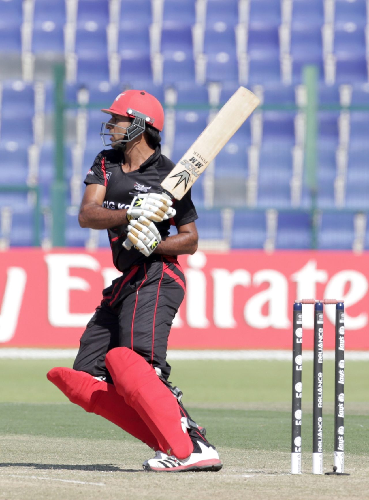 Tanwir Afzal batting during the Hong Kong v Nepal Quarter Final match 60 at the ICC World Twenty20 Qualifiers at the Zayed Cricket Stadium on November 27, 2013 in Abu Dhabi, United Arab Emirates. (Photo by Graham Crouch-IDI/IDI via Getty Images)