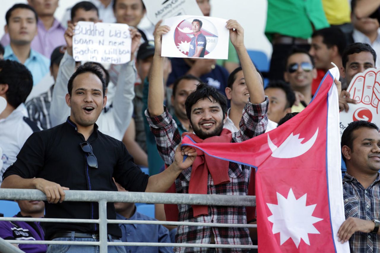 Fans turned up in large numbers to watch the game, Afghanistan v Nepal, ICC World T20 Qualifier, 1st semi-final, Abu Dhabi, November 29, 2013