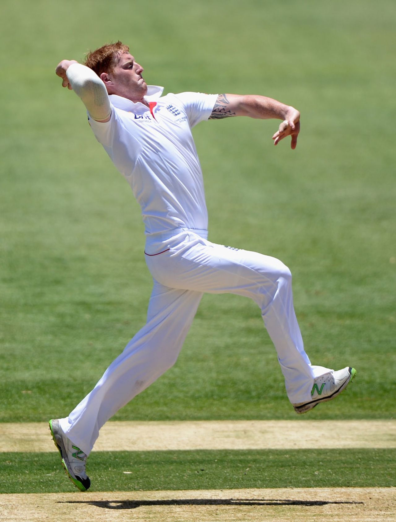 Ben Stokes bowled a lively spell, CA Chairman's XI v England XI, Tour match, Alice Springs, 2nd day, November 30, 2013