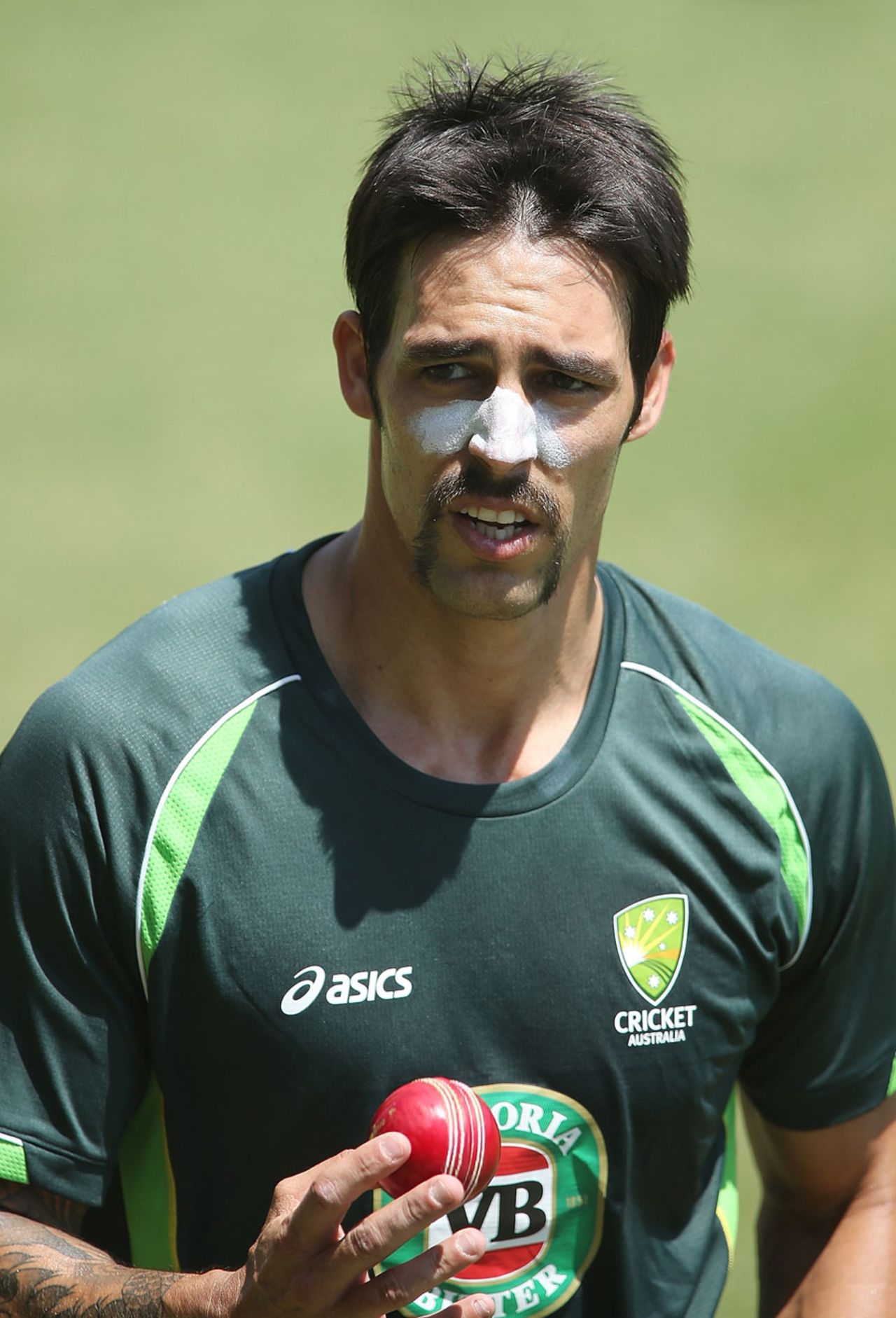Mitchell Johnson has kept the 'tache ... for now, Adelaide, December 2, 2013