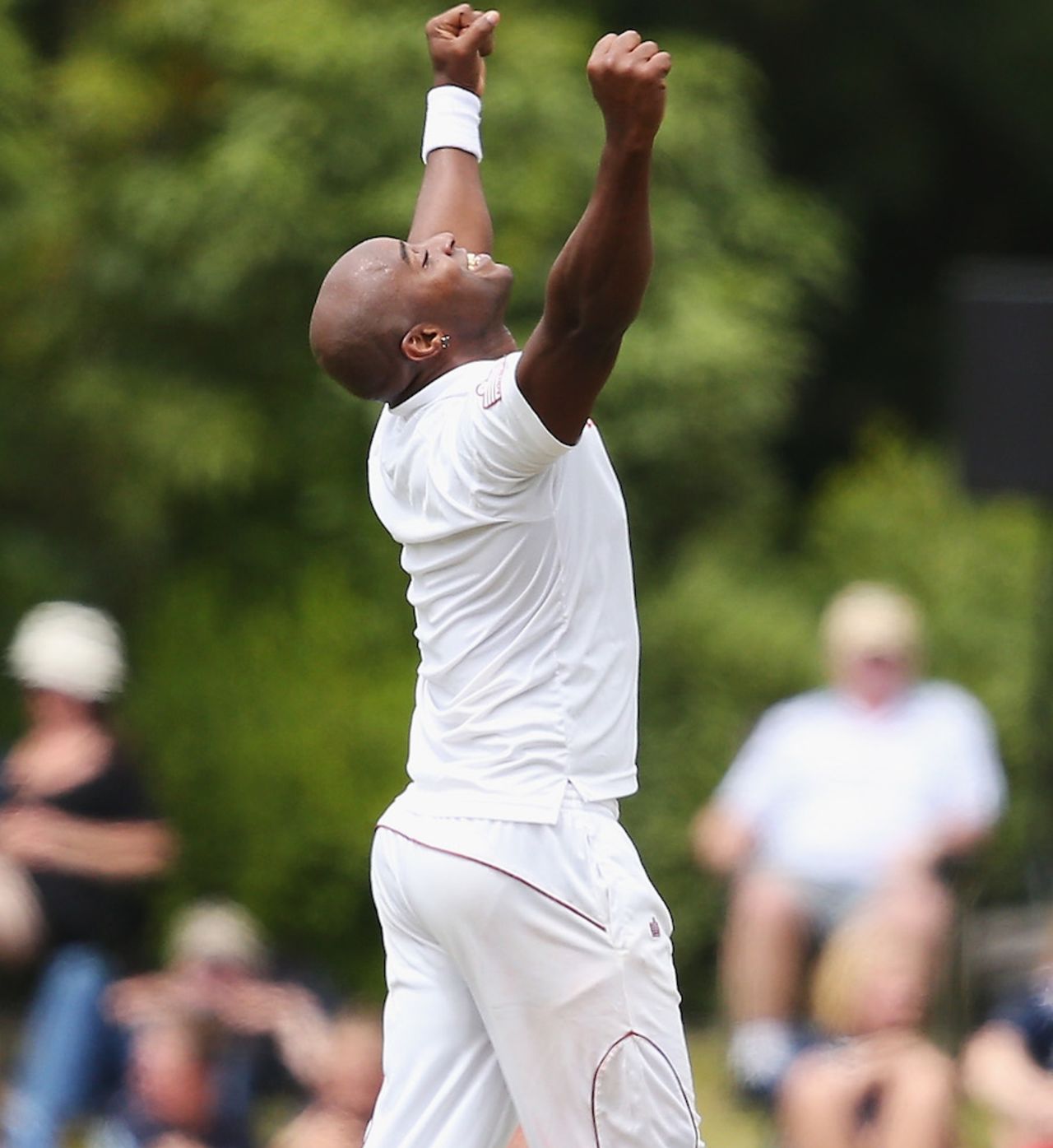 Tino Best rejoices after picking up Aaron Redmond's wicket, New Zealand v West Indies, 1st Test, Dunedin, 1st day, December 3, 2013