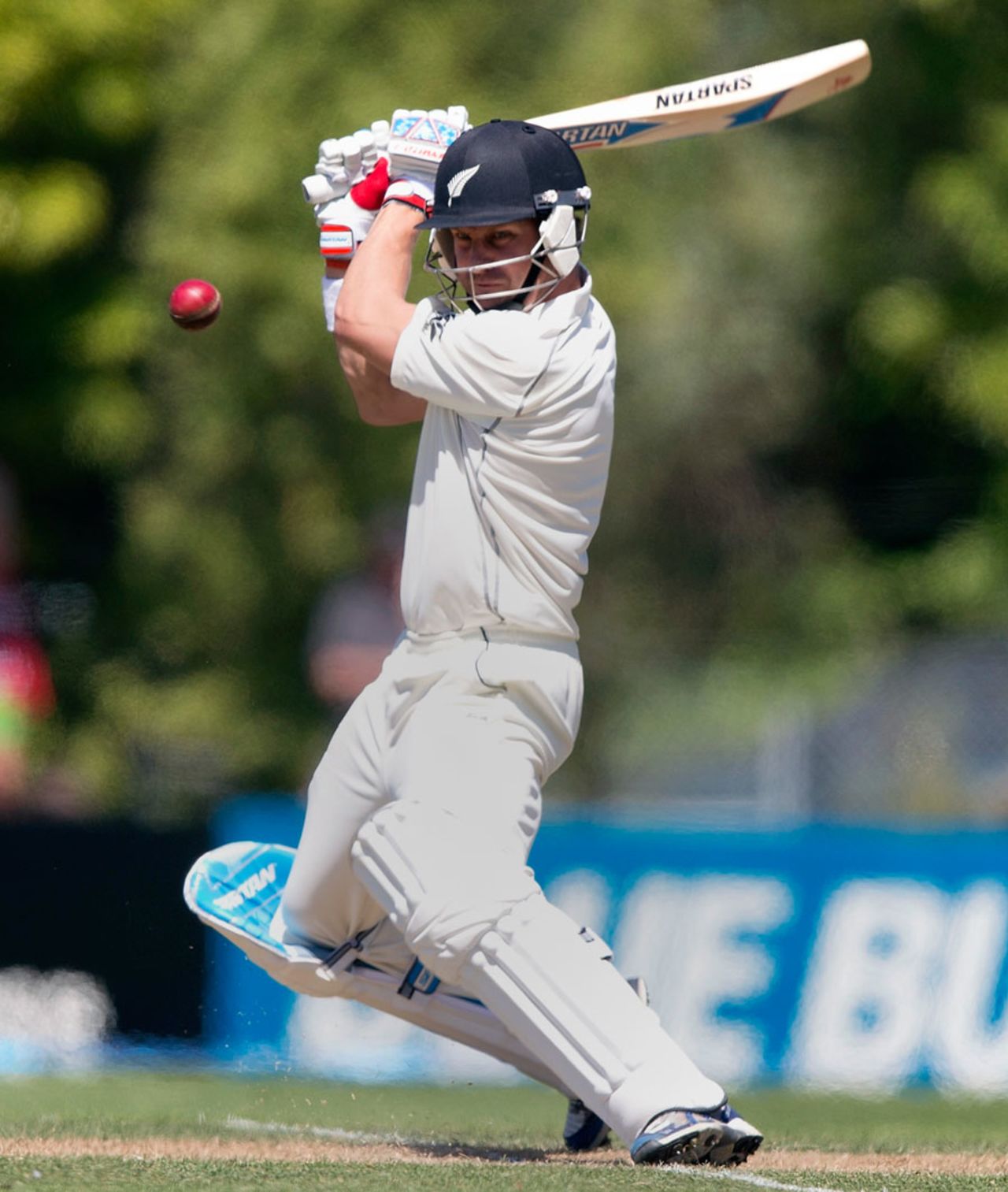 Neil Wagner looks to hit through the off side, New Zealand v West Indies, 1st Test, Dunedin, 2nd day, December 4, 2013