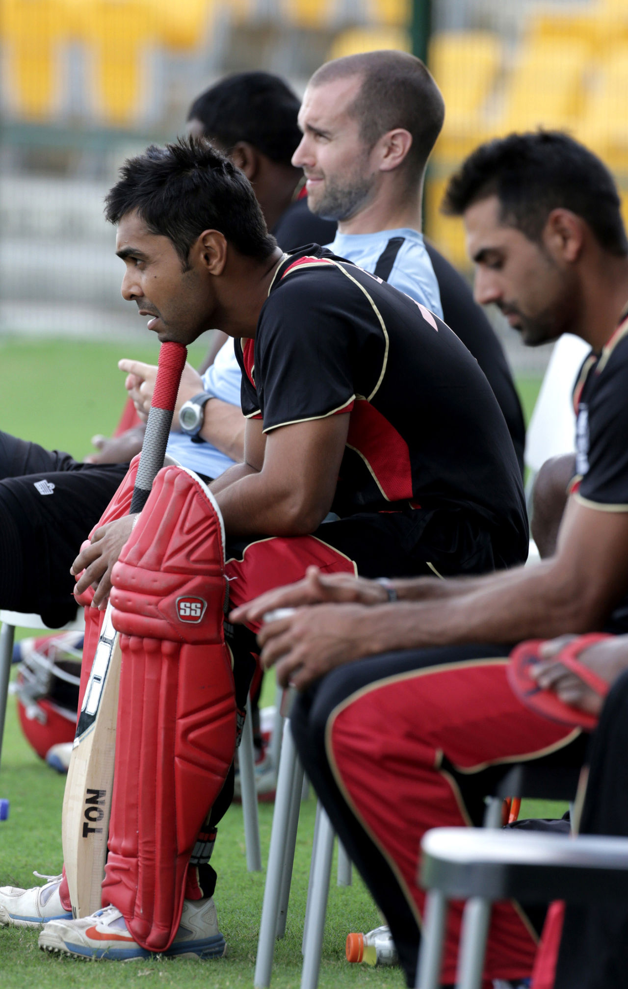 Canada's captain Ashish Bagai watches the match from the bench, Canada v Italy, ICC World Twenty20 Qualifier, Group A, Abu Dhabi, November 24, 2013
