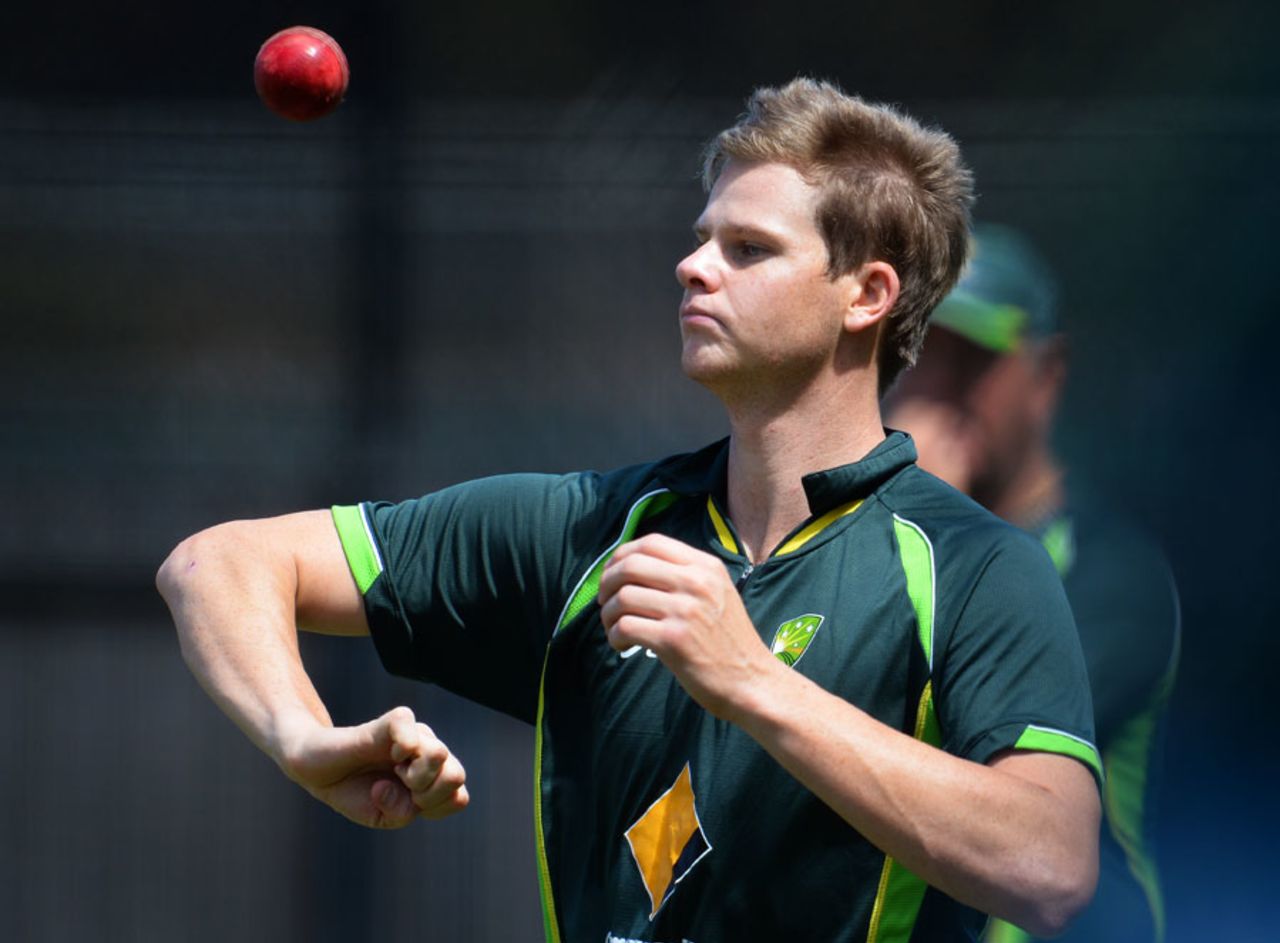 Steven Smith practises his legspin, Adelaide, December 4, 2013