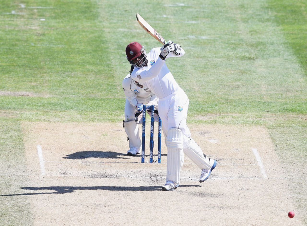 Kirk Edwards struck a 110-ball 59, New Zealand v West Indies, 1st Test, Dunedin, 3rd day, December 5, 2013