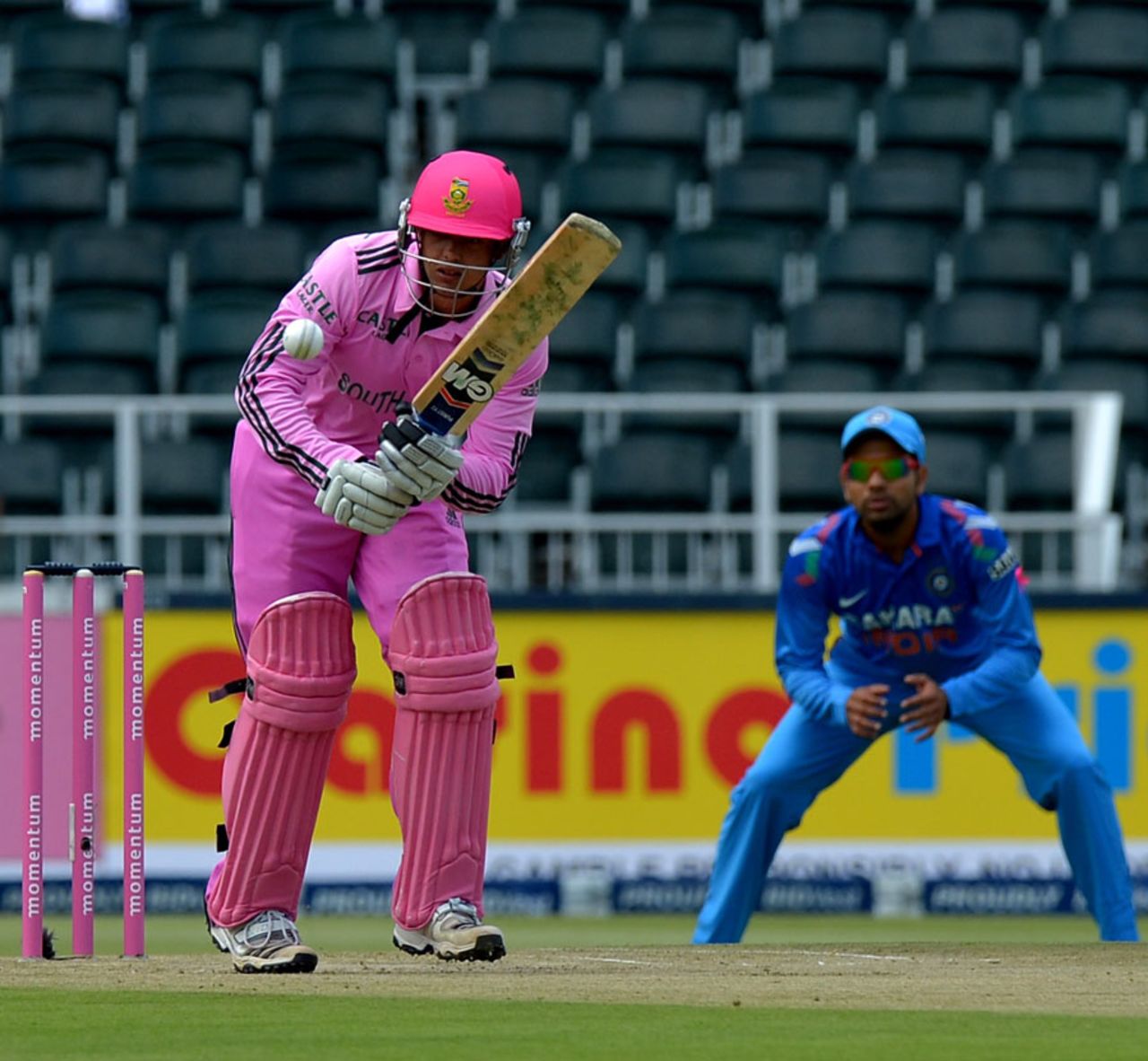 Quinton de Kock plays a flick, South Africa v India, 1st ODI, Johannesburg, December 5, 2013