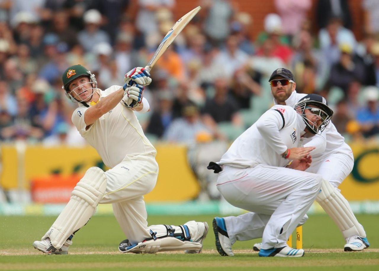 Brad Haddin goes over the top with a slog sweep, Australia v England, 2nd Test, Adelaide, 2nd day, December 6, 2013