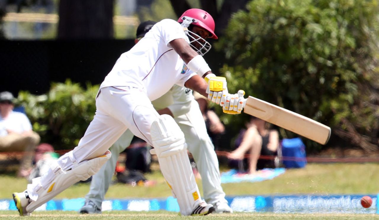 Narsingh Deonarine shared a 122-run stand for the fifth wicket with Darren Bravo, New Zealand v West Indies, 1st Test, Dunedin, 4th day, December 6, 2013