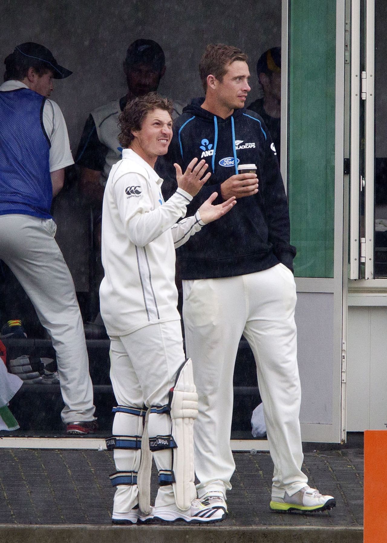 BJ Watling watches the rain pour down, New Zealand v West Indies, 1st Test, Dunedin, 5th day, December 7, 2013
