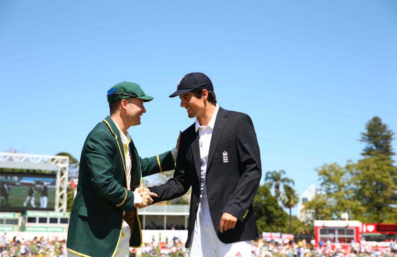 Michael Clarke and Alastair Cook were playing their 100th Test, Australia v England, 3rd Test, Perth, 1st day, December 13, 2013