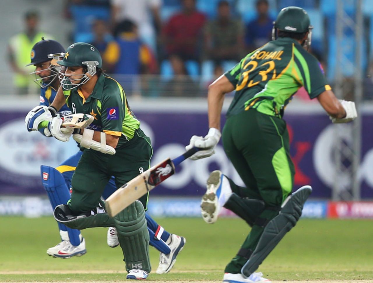 Saeed Ajmal and Sohail Tanvir shared a 63-run, ninth-wicket stand, Pakistan v Sri Lanka, 2nd T20, Dubai, December 13, 2013