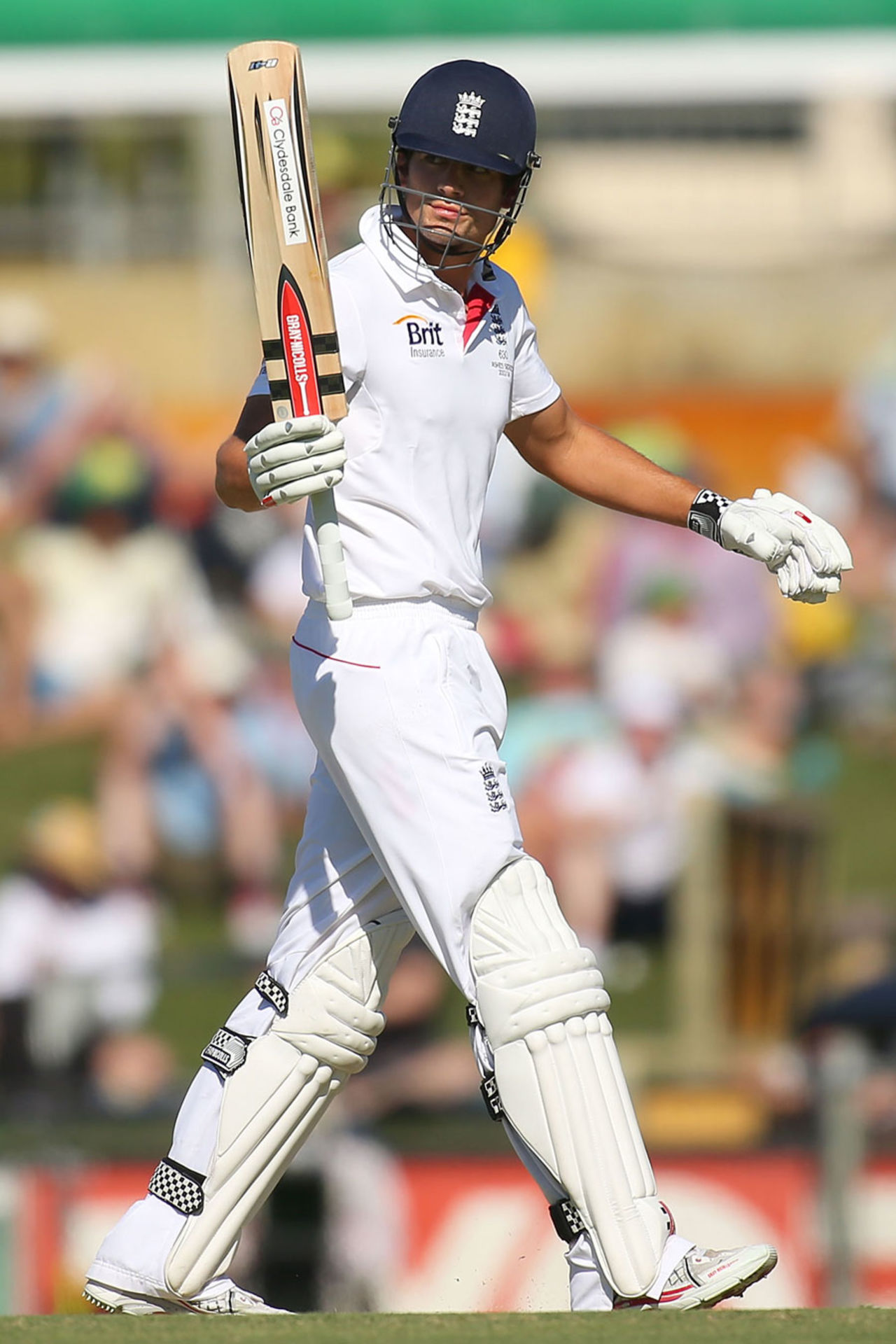 Alastair Cook made a gritty half-century, Australia v England, 3rd Test, Perth, 2nd day, December 14, 2013