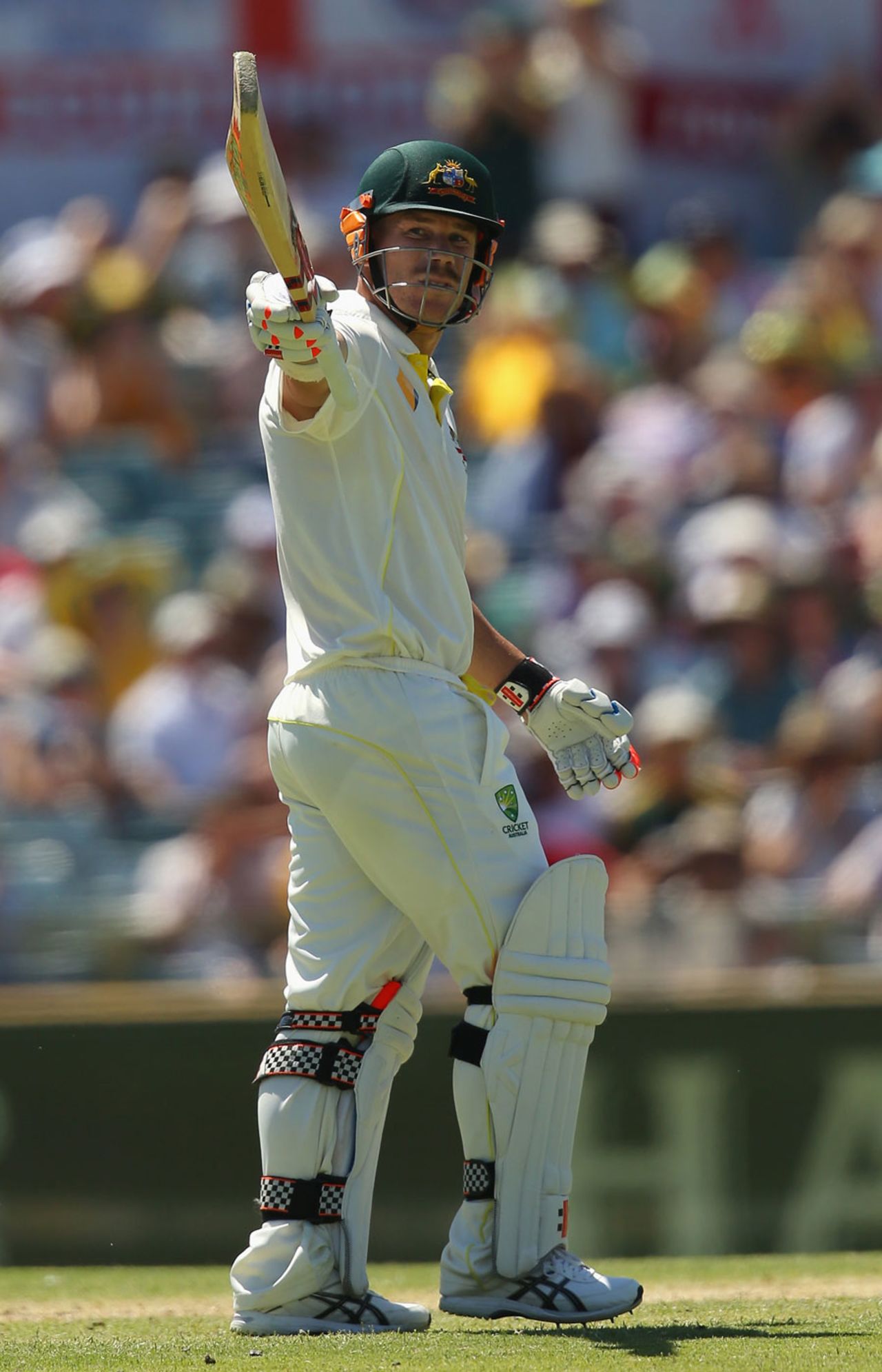 David Warner went past fifty for the fourth time in the series, Australia v England, 3rd Test, Perth, 3rd day, December 15, 2013