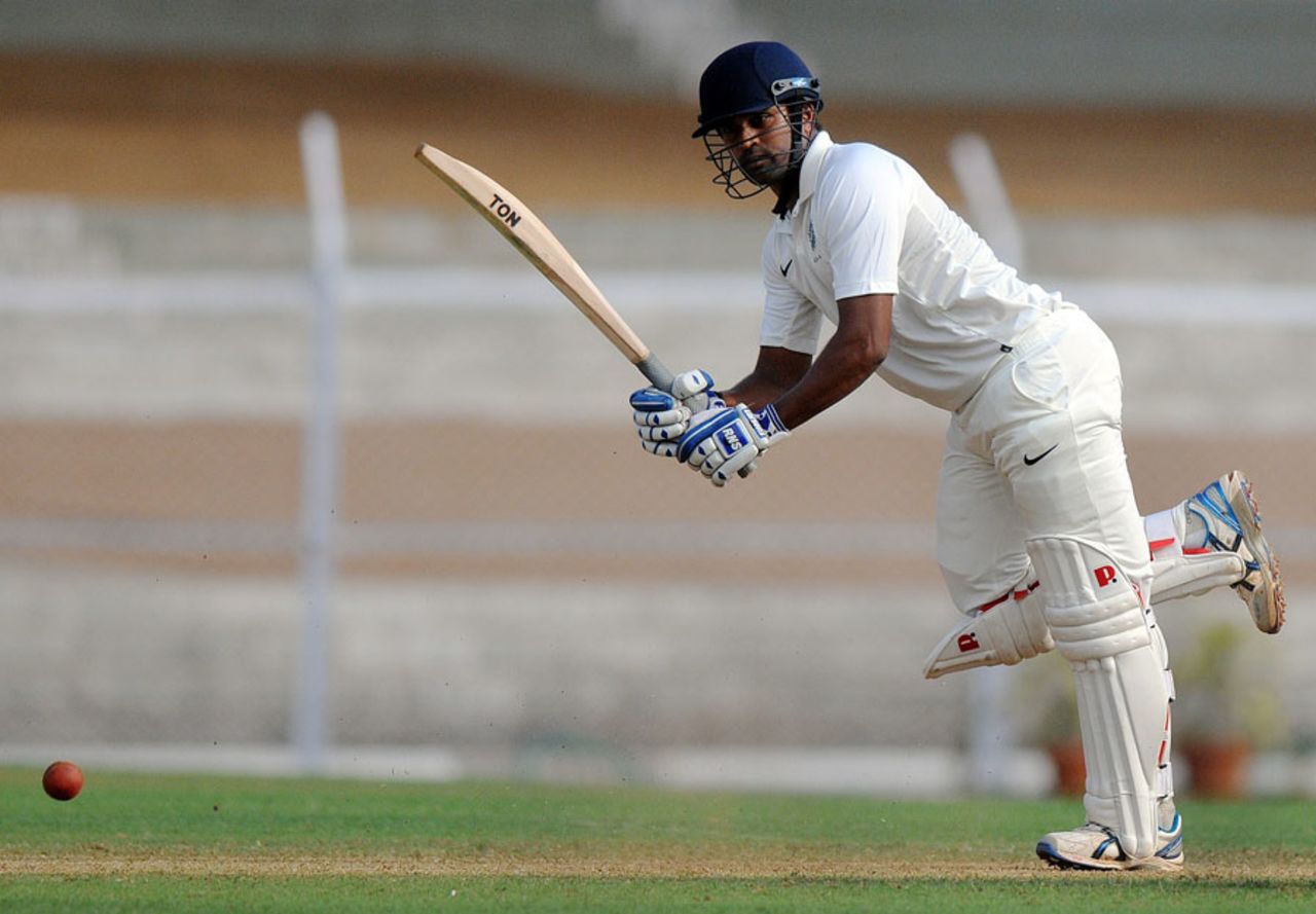 Vinay Kumar flicks into the leg side, India A v England XI, Mumbai, 1st day, October 30, 2012