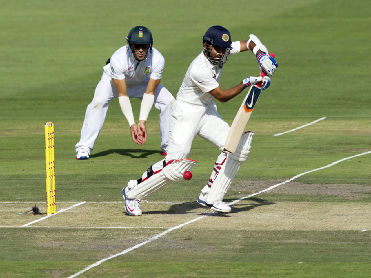Ajinkya Rahane targets the off side, South Africa v India, 1st Test, Johannesburg, 1st day, December 18, 2013