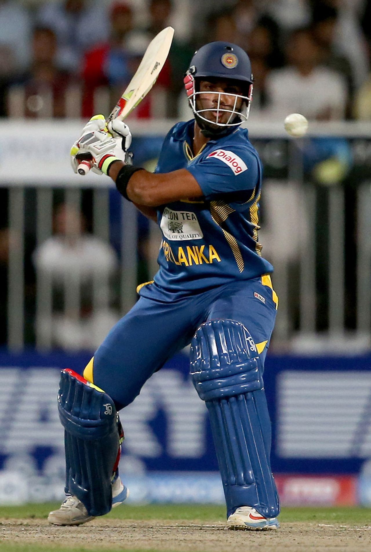 Dinesh Chandimal attacks a short ball, Pakistan v Sri Lanka, 1st ODI, Sharjah, December 18, 2013