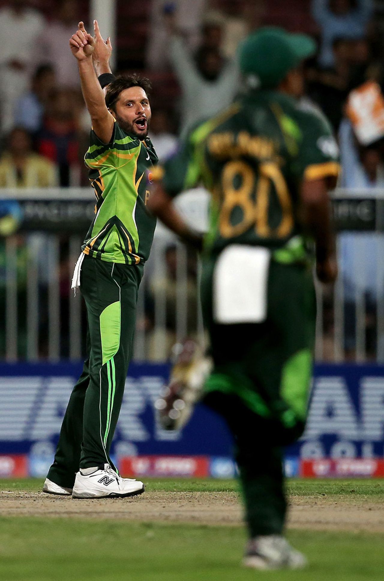 Shahid Afridi took the wickets of Kumar Sangakkara and Lahiru Thirimanne, Pakistan v Sri Lanka, 1st ODI, Sharjah, December 18, 2013
